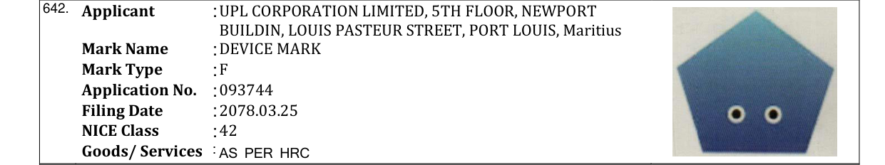 Original bulletin entry for DEVICE MARK