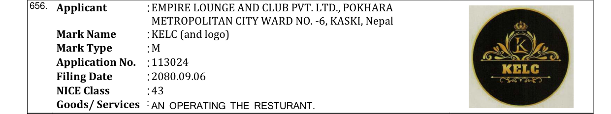 Original bulletin entry for KELC (and logo)