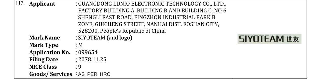 Original bulletin entry for SIYOTEAM (and logo)