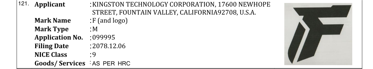 Original bulletin entry for F (and logo)