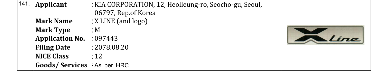Original bulletin entry for X LINE (and logo)