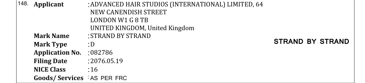 Original bulletin entry for STRAND BY STRAND
