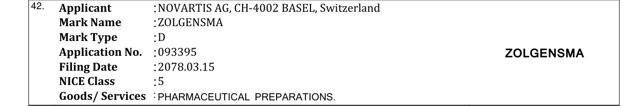 Original bulletin entry for ZOLGENSMA