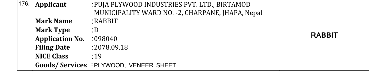 Original bulletin entry for RABBIT