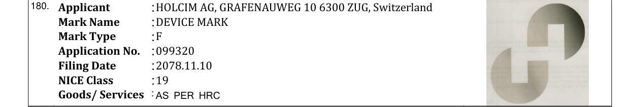 Original bulletin entry for DEVICE MARK