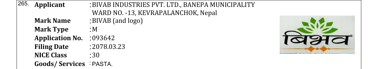 Original bulletin entry for BIVAB (and logo)
