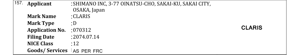 Original bulletin entry for CLARIS