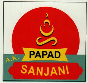 A.K. SANJANI PAPAD (and logo) trademark logo