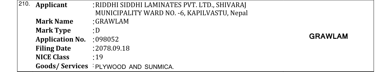 Original bulletin entry for GRAWLAM