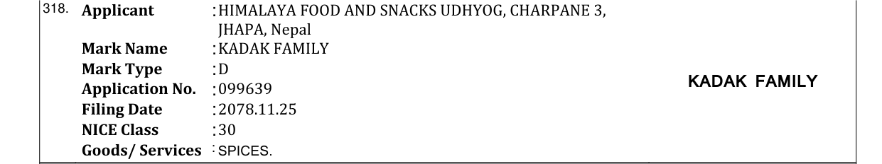 Original bulletin entry for KADAK FAMILY