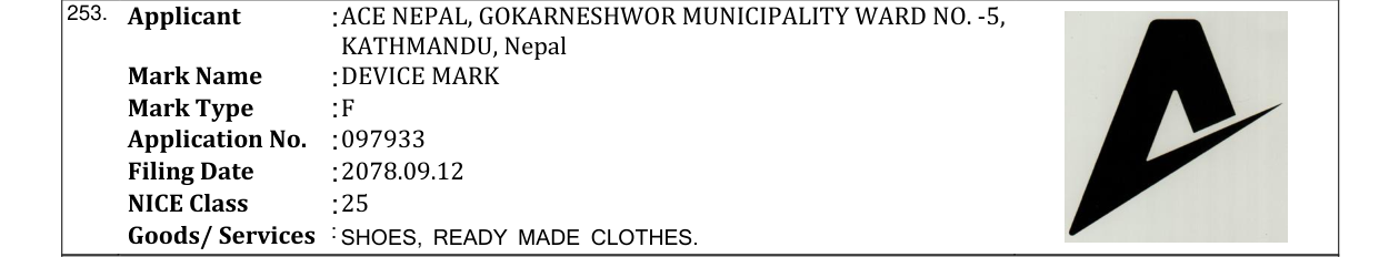 Original bulletin entry for DEVICE MARK