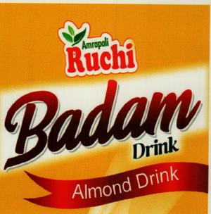 AMRAPALI RUCHI BADAM DRINK (and logo) trademark logo