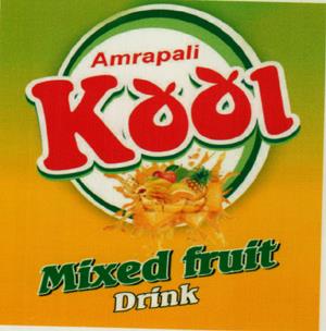 AMRAPALI KOOL MIXED FRUIT DRINK (and logo) trademark logo