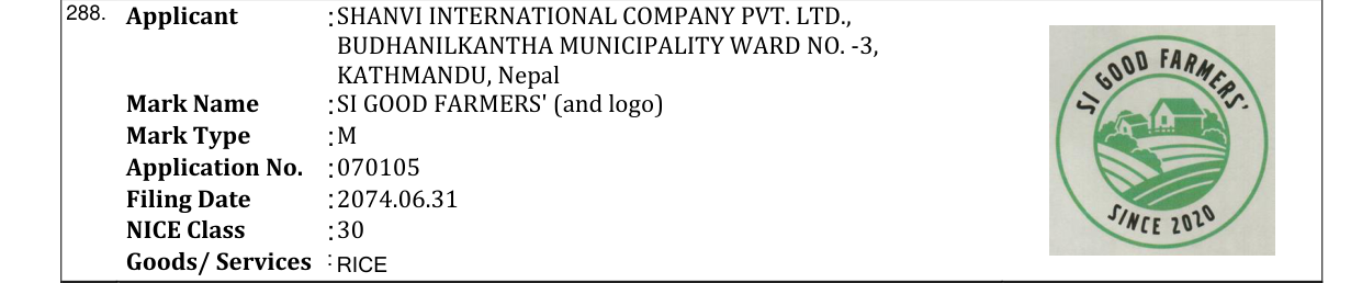 Original bulletin entry for SI GOOD FARMERS' (and logo)
