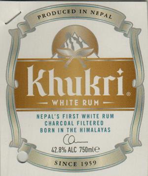 KHUKRI WHITE RUM (and logo) trademark logo