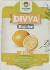 DIVYA REGULAR LEMON (and logo) trademark logo