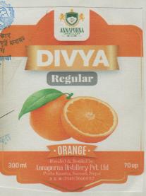DIVYA REGULAR ORANGE (and logo) trademark logo