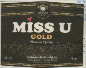 MISS U GOLD (and logo) trademark logo