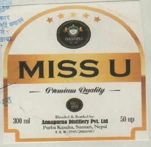 MISS U (and logo) trademark logo