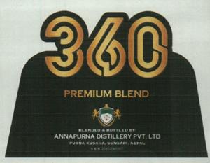 360 PREMIUM BLEND (and logo) trademark logo