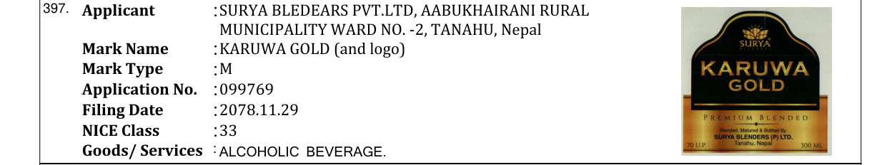 Original bulletin entry for KARUWA GOLD (and logo)