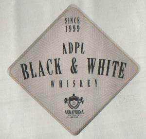 ADPL BLACK & WHITE WHISKY (and logo) trademark logo