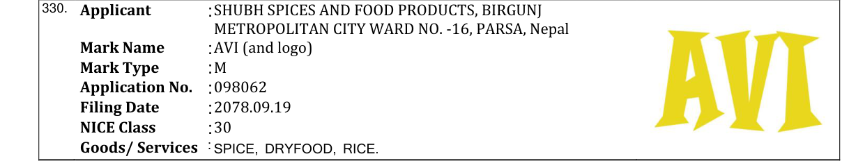 Original bulletin entry for AVI (and logo)