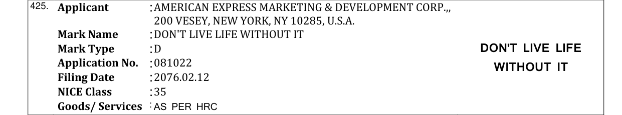 Original bulletin entry for DON'T LIVE LIFE WITHOUT IT