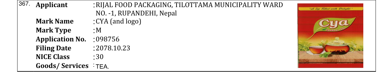 Original bulletin entry for CYA (and logo)