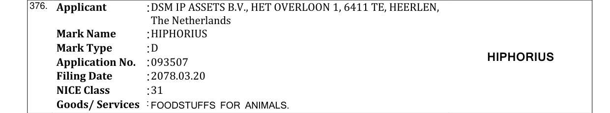 Original bulletin entry for HIPHORIUS