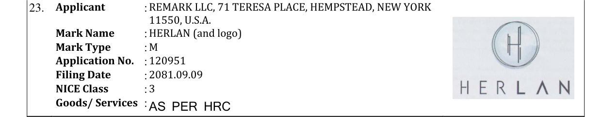 Original bulletin entry for HERLAN (and logo)
