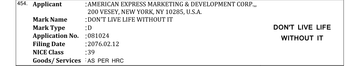 Original bulletin entry for DON'T LIVE LIFE WITHOUT IT