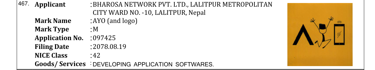 Original bulletin entry for AYO (and logo)