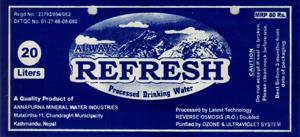 ALWAYS REFRESH MINERAL WATER (and logo) trademark logo