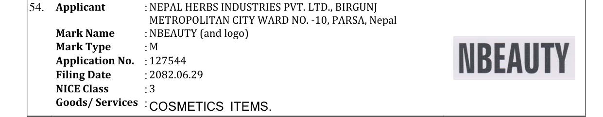 Original bulletin entry for NBEAUTY (and logo)