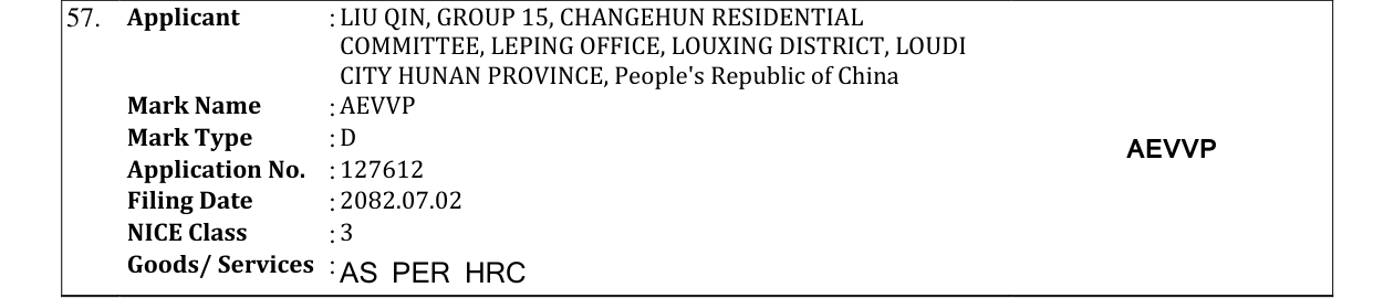 Original bulletin entry for AEVVP