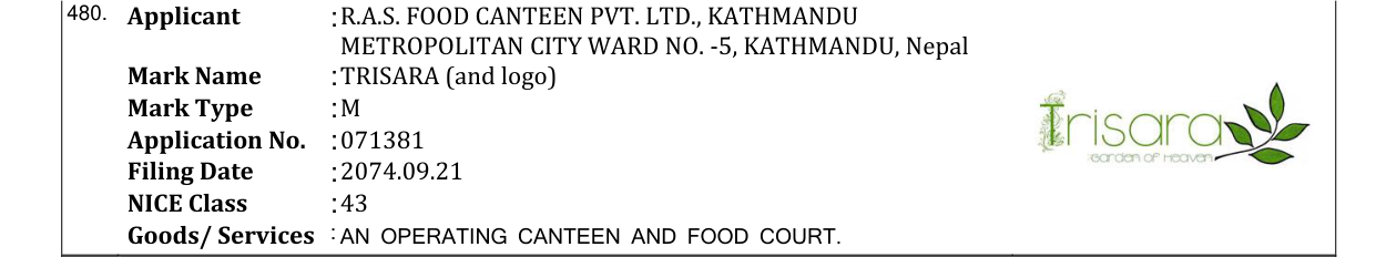 Original bulletin entry for TRISARA (and logo)