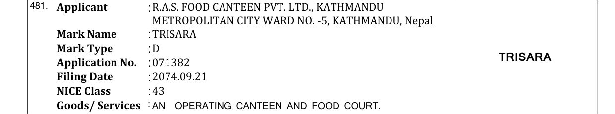 Original bulletin entry for TRISARA