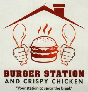 BURGER STATION AND CRISPY CHICKEN (and logo) trademark logo