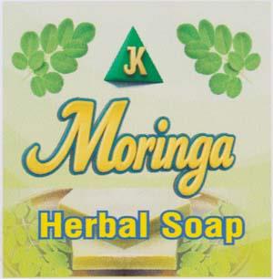 JK MORINGA HERBAL SOAP (and logo) trademark logo