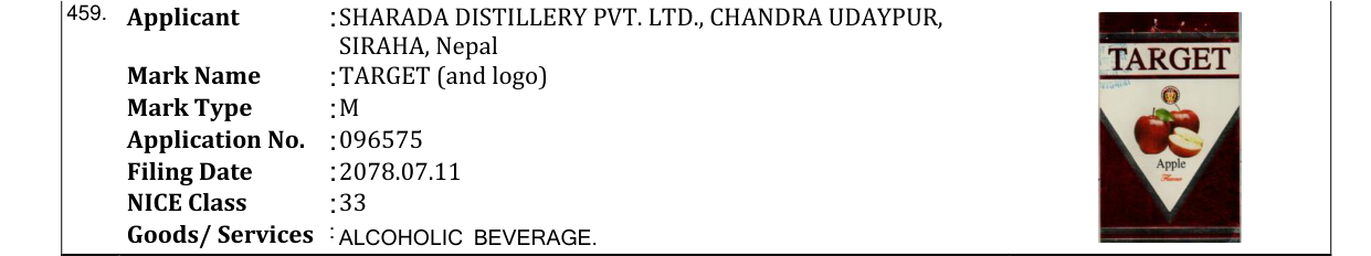 Original bulletin entry for TARGET (and logo)
