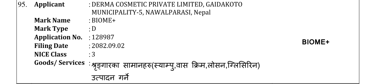 Original bulletin entry for BIOME+