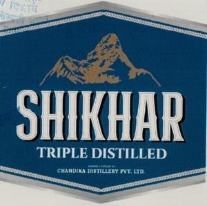 SHIKHAR TRIPLE DISTILLED (and logo) trademark logo