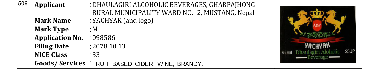 Original bulletin entry for YACHYAK (and logo)