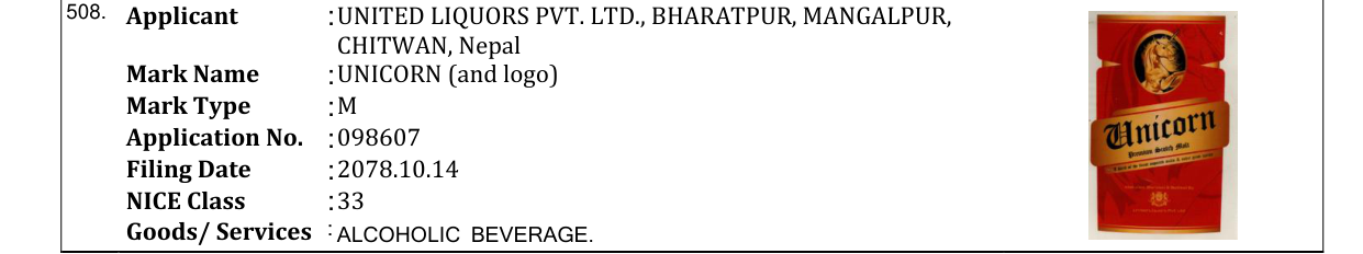 Original bulletin entry for UNICORN (and logo)