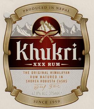 Khukri XXX RUM 375ML (and logo) trademark logo