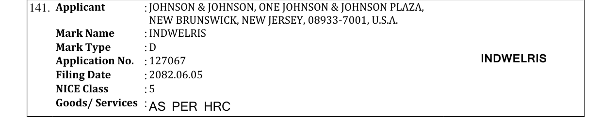 Original bulletin entry for INDWELRIS