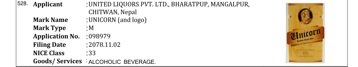Original bulletin entry for UNICORN (and logo)