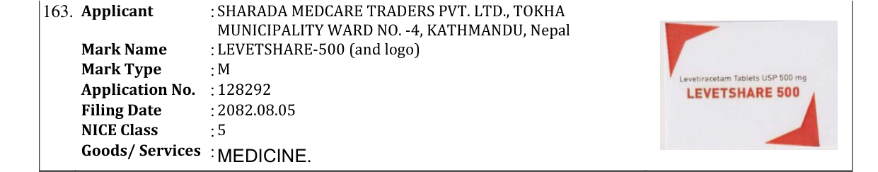 Original bulletin entry for LEVETSHARE-500 (and logo)