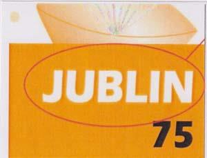 JUBLIN-75 (and logo) trademark logo